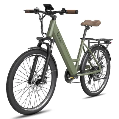 Produktbild von Elektrofahrrad 26 Zoll Pannensichere Reifen Rostfreie Aluminiumlegierung bis zu 90 - 110 km Wasserdicht IP54 mit 7 Gang, Grün