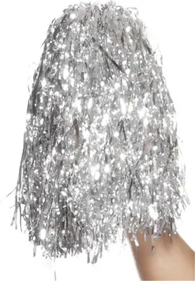 Produktbild von Smiffys - Metallic - Bommel 2er-Pack SM172 (Einheitsgröße) (Silber)
