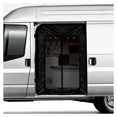 Produktbild von Insektennetz für Ford Transit MK8 MK9 H2 H3 2014-2024, Seitentür-Moskitonetz mit Druckknöpfen und Reißverschluss in der Mitte, Fliegengitter für Outdoor-Camping