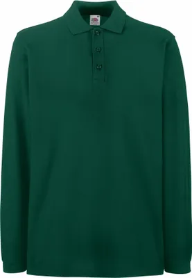 Produktbild von Piqué Polo langarm | Fruit of the Loom (FOL63310), Farbe:forest green, Größe:L