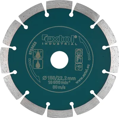 Produktbild von EXTOL INDUSTRIAL Segment-Diamantschneidscheibe, Grab Cut, trockenes Schneiden, 115x22,2mm