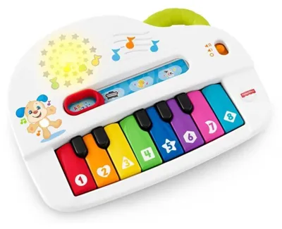Produktbild von Das erste Keyboard für Babys – Tragbares Spielzeug-Keyboard mit 4 Spielmodi – Lieder – Lichter und Geräusche – Spielerisches Lernen – Version: Polnisch