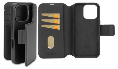 Productafbeelding van Decoded Leer, losse portemonnee, hoesje voor Apple iPhone 16 Pro Max, 17,5 cm (6,9 inch), zwart