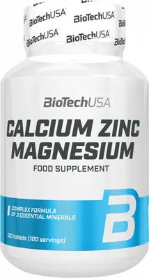 Obrázek produktu pro BioTech USA Calcium Zinc Magnesium 100 tablet / Vpnk / Ppravek pro podporu celkovho zdrav, imunity a kost