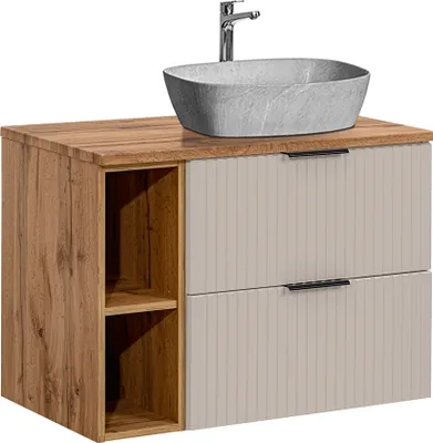 Produktbild von Waschtisch 80.6cm Adriel mit 2 Schubladen, Beige