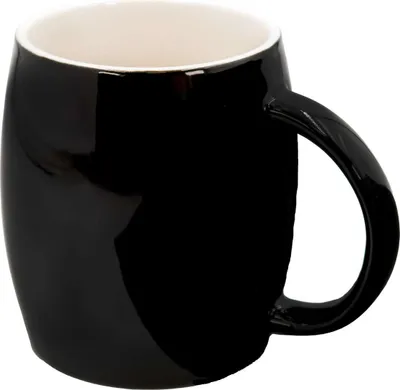 Zdjęcie produktu dla Porcelanowy kubek do kawy i herbaty Intirilife w kolorze czarnym o pojemności 400 ml - idealny na prezent dla rodziny, przyjaciół lub współpracowników