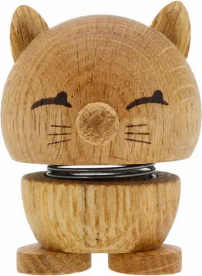Produktbild von Hoptimist Wackelfigur, Motiv Katze aus Holz, Small, 5,5x5,9x7,3cm