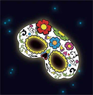 Produktbild von "Day of the Dead" Knicklicht Maske - Weiß
