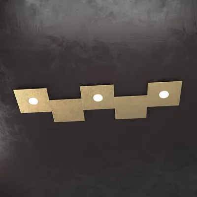 Image de Applique Moderne 5 Modules Excentrique Métal Feuille Or 3 Luminaires Gx53