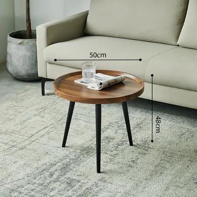 Produktbild von 360Home moderne runder Couchtisch Beistelltisch Wohnzimmertisch Sofatisch 50*50*48cm