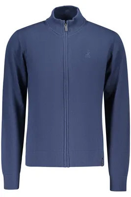 Produktbild von Blaue Herren-Strickjacke mit Reißverschluss und Stickerei entdecken