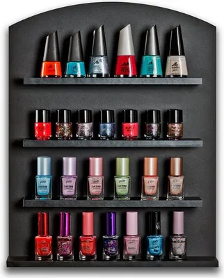 Produktbild von Nagellackregal Wandregal NAILBOARD Aufbewahrung Organizer Setzkasten versch. Modelle, Farbe:Schwarz BHT 340 x 420 x 70 mm