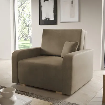 Produktbild von Sofa Juno I 105x85 cm 1 -Sitzer, Schlafsofa mit Schlaffunktion und Bettkasten, Kissen  inklusive - Curio 20