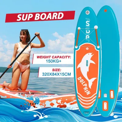 Produktbild von Stand-Up-Paddleboard - SUP-Board - aufblasbares Board - Wassersportboard - Delfinblau