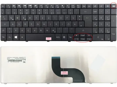 Produktbild von Version 1 - DEUTSCHE Tastatur Schwarz für Acer Aspire 7736ZG, 7750G, 7745G