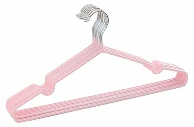 Immagine prodotto di Ganci appendiabiti in metallo per adulti, ganci antiscivolo in tessuto, confezione da 20 pezzi (rosa pastello)