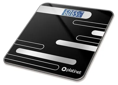 Image de Balance de salle de bain Platinet, électronique, 180 kg, affichage LED, noir