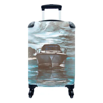 Produktbild von MuchoWow® Koffer Handgepäck Trolley Rollkoffer Kleine Reisekoffer mit 4 Rollen - Boot - Meer - Luft - Cabin Size < 55x40x23 cm & 55x40x20 cm - Fotokoffer - Kabinenkoffer - Boardgepäck - Reise-Box - Reisekoffer - Reisegepäck - Koffer mit Bild - Trolley für Kinder