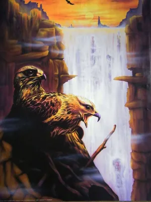 Produktbild von Schwarzlicht Poster | Flying High | 64x90cm | ungerahmt | Kunstdruck | Fantasy | Wandbild | Wandposter | Adler | Greifvogel
