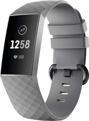 Produktbild von Strap-it Fitbit Charge 4 Armband Silikon (Grau) - Große: S/M