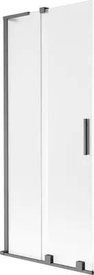 Zdjęcie produktu dla Mexen Velar L parawan nawannowy 2-skrzydłowy rozsuwany 85 x 150 cm, szron, gun gray szczotkowany - 896-085-003-31-66
