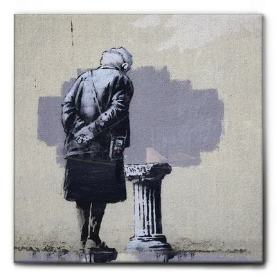 Immagine prodotto di Giallobus - Art buff - Banksy - 100L x 100l cm - Quadro - Tela Canvas Telaio Standard