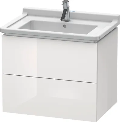 Produktbild von Waschtischunterbau L-CUBE 469x670x558mm weiß hochglanz weiß hochglanz