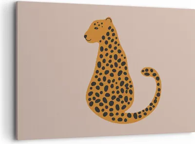 Produktbild von Bild auf Leinwand - Leinwandbild - Einteilig - Panther Grafik Leopard - 100x70cm - Wand Bild - Wanddeko - Wandbilder - Leinwanddruck - Bilder - Wanddekoration - Leinwand bilder - AA100x70-4893