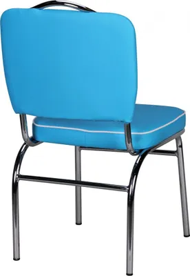 Produktbild von FineBuy Esszimmerstuhl American Diner Blau 50er Jahre Retro Stuhl Sitzfläche mit Rückenlehne Sitzhöhe 47 cm