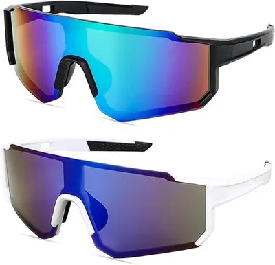Produktbild von Schutzbrille für Radfahrer, 2 Stück, polarisierter Sonnenbrille, Fahrradschutzbrille für Damen und Herren, UV 400, Radfahrerbrille, wasserdicht, Sicherheit, Fahrradschutzbrille für Outdoor-Aktivitäten
