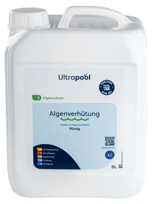 Produktbild von Ultrapool Algenverhütung Algizid Pool Algenmittel chlorfrei gegen Algenbildung 1 L / 5 L / 10 L (1 x 5 L)
