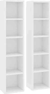 Zdjęcie produktu dla Szafki na płyty CD, 2 szt., białe, 21x16x93,5 cm
