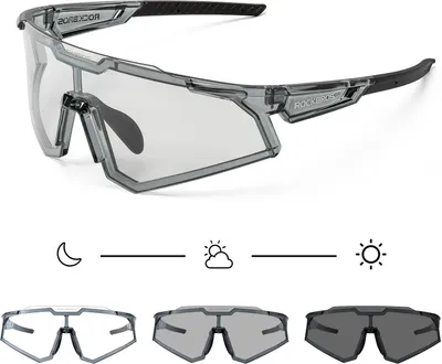 Produktbild von ROCKBROS Fahrradbrille Photochrome UV400 Outdoor Radsport für Damen und Herren Grau