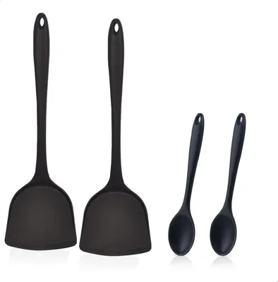 Produktbild von Silikon Küchenutensilien Set 4-teilig, 30 cm und 32,5 cm, für Kochen
