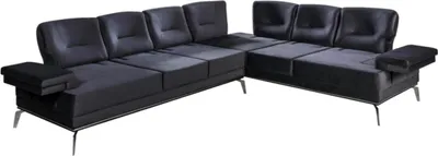 Produktbild von Graue Polstercouch Designer Edelstahl Ecksofa Moderne Wohnzimmer Möbel