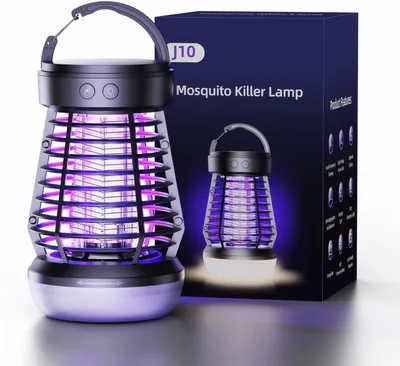 Obrázek produktu pro elektrický hubič hmyzu 2 v 1 s UV a LED světlem, 2000V lampa na komáry se 4 úrovněmi jasu a SOS funkcí, dobíjecí hubič komárů pro vnitřní i venkovní použití - ideální na zahradu, kempování, terasu a rybaření