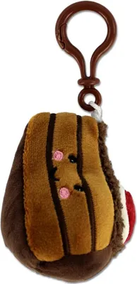 Produktbild von Schokokuchen Anhänger aus Plüsch mit Bagclip
