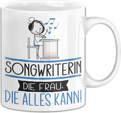 Produktbild von Songwriterin Geschenk Tasse Becher Die Frau Die Allen Kann Geschenkidee für eine Songwriterin Lustig (Weiß)