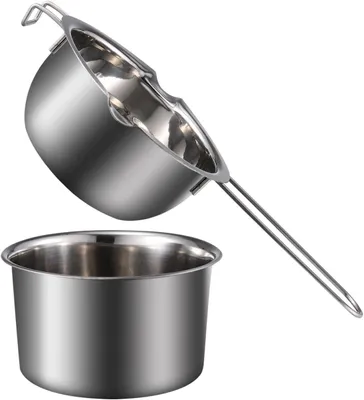 Produktbild von Wachsschmelztopf aus Edelstahl – Ideal für Bad, Schokolade, Butter und Wachs – Ergonomischer Griff und leicht zu reinigen – 1 praktisches Set