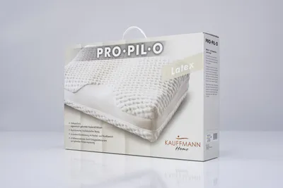 A product box for a pillow, shown from a slightly elevated diagonal angle against a plain background.