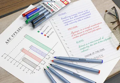 Imagen del producto de Rotuladores de precisión, 5 colores, punta de 0,5 mm, para dibujar y escribir