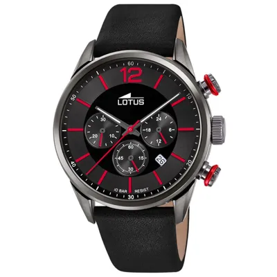 Produktbild von Lotus Herren Armbanduhr Lederband schwarz Chronograph 18687/6