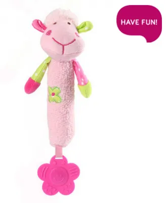 Obrázek produktu pro BabyOno Plyšová hračka s pískátkem a kousátkem Sweet Lambie - růžová