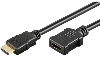 Productafbeelding van Goobay 76270 Standaard, hoogwaardige HDMI™-verlengkabel met Ethernet, 1,5 meter, zwart - 8K/60Hz