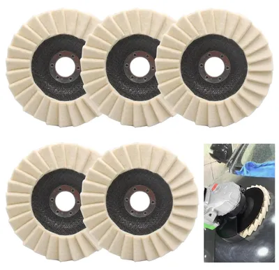 5 Filz-Polierscheiben 125 mm für Winkelschleifer