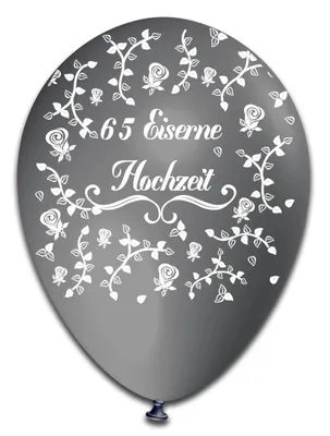 Produktbild von 10 weiße Luftballons Eiserne Hochzeit - 30 cm Naturlatex für Befüllung mit Luft oder Helium