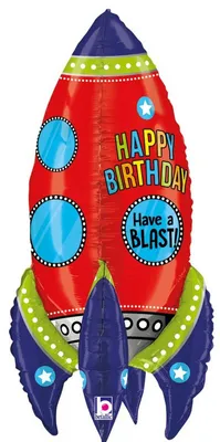 Produktbild von Shape Folienballon "Happy Birthday" Rakete