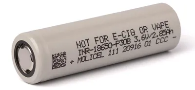 Produktbild von Molicel INR18650-P30B, 3000mAh Li-Ionen-Akku, 3,6V - 3,7V -18650Akku 30A für besonders hohe Ströme flachen Pluspol