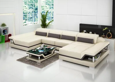 Obrázek produktu pro Kožená rozkládací pohovka obývací prostor rohová sedací souprava rohová designová moderní pohovka G8004E