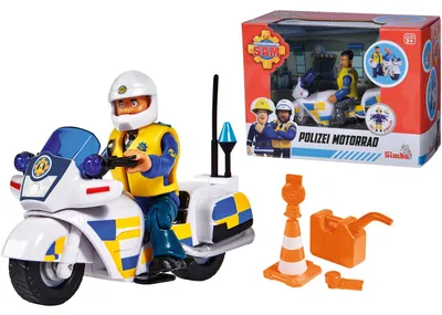 Produktbild von Simba Feuerwehrmann Sam Polizei-Motorrad, Spielfahrzeug, (mit Figur)